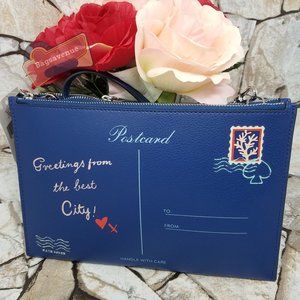 #bagsavenue Off The Grid River Blue Postcard Bag clutch Kate Spade